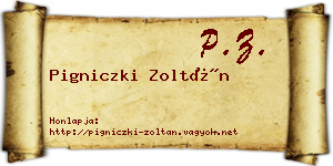 Pigniczki Zoltán névjegykártya